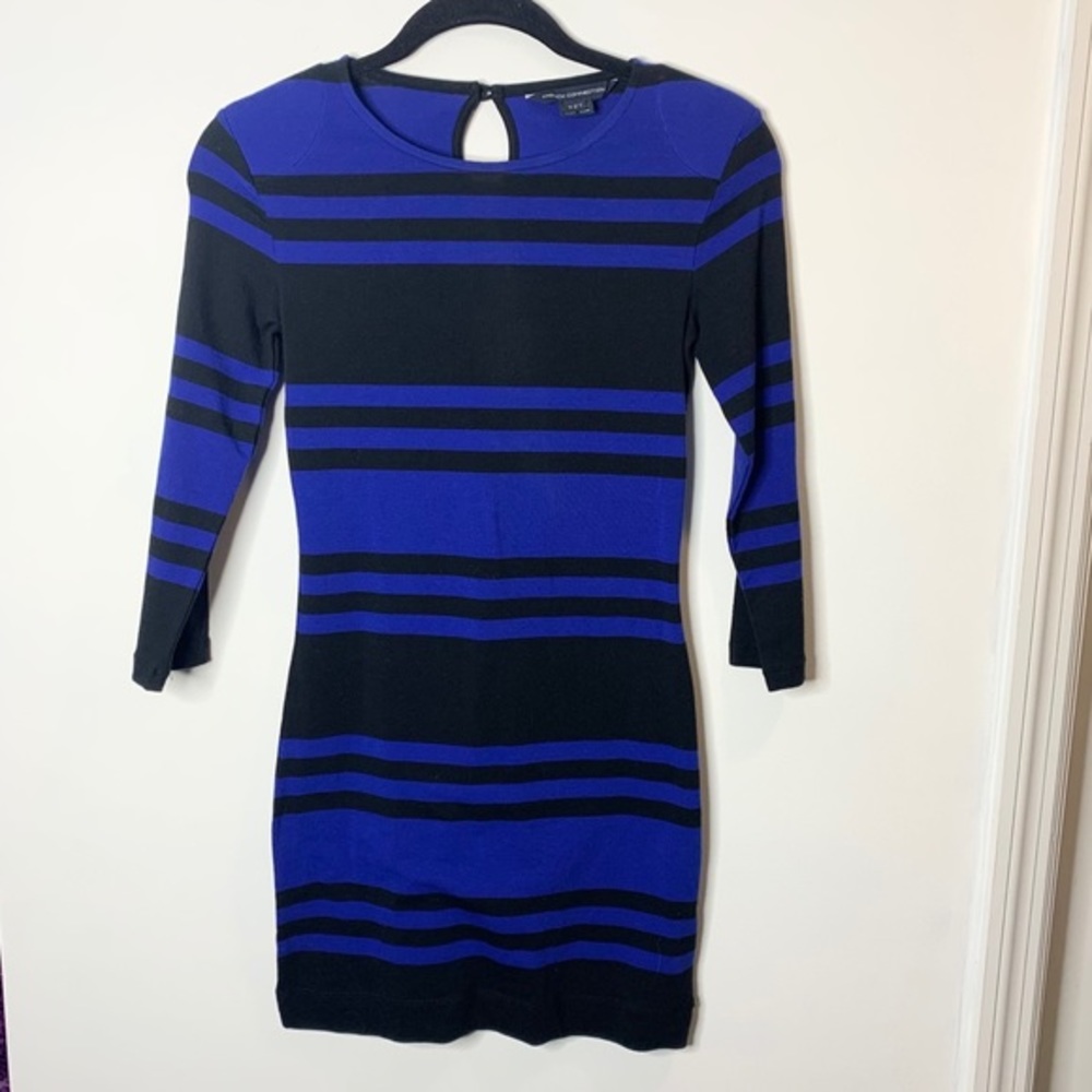 French Connection striped 3/4 sleeve dress size 4